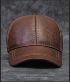 Spring Autumn Genuine Leather Baseball Cap for Men
